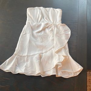White strapless mini dress